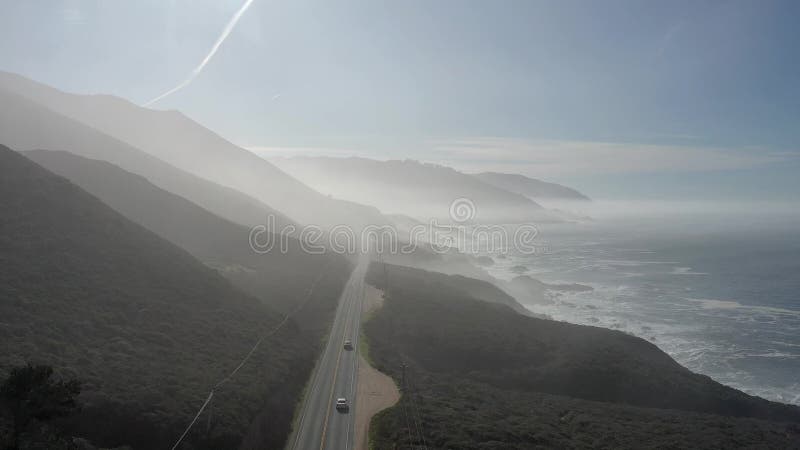 鸟瞰图寄生虫被射击高速公路太平洋海岸高速公路加利福尼亚美国大瑟尔